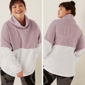 NWT Victorias Secret Pink Varsity Cowl OVERSIZED Sweater Jacket Dreamy Lilac  XS